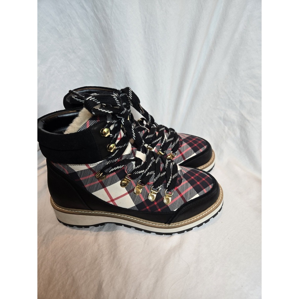 Talbots Women's Jules Hiker Lace Up Boots Size‎ 6M Chilly Plaid